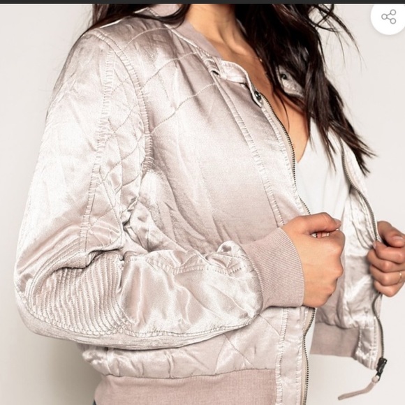 Gorgeous Blue Marrakech Ladies Satin Bomber Jacket size Small.. Worn one time 🌟 - Picture 5 of 5